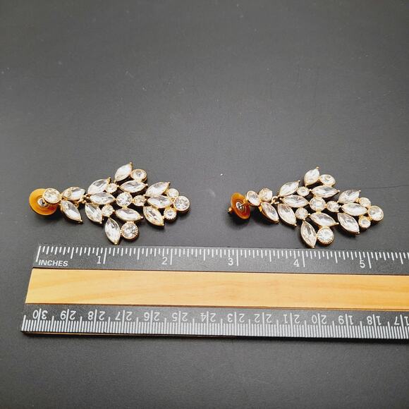 MONET Rhinestone Chandelier Earrings – Wedding / Holiday Glam - Picture 12 of 14